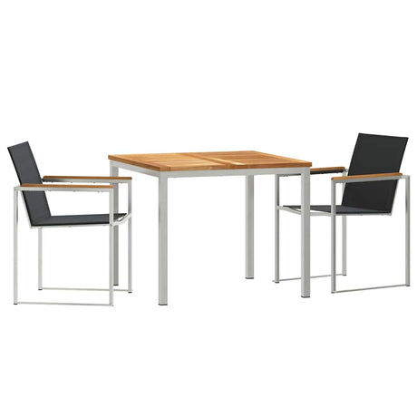 Garden Dining Set 3 pcs Solid Wood Teak