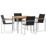 Garden Dining Set 5 pcs Solid Wood Teak