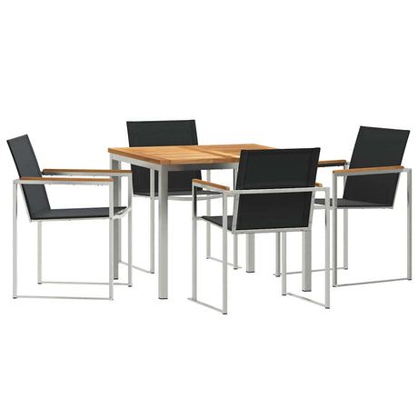 Garden Dining Set 5 pcs Solid Wood Teak