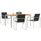 Garden Dining Set 5 pcs Solid Wood Teak
