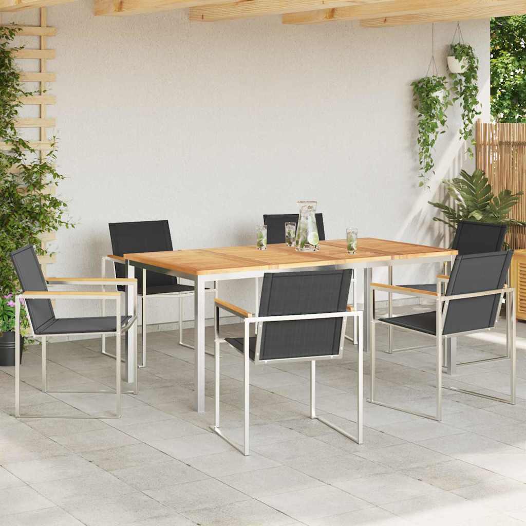 Garden Dining Set 7 pcs Solid Wood Teak