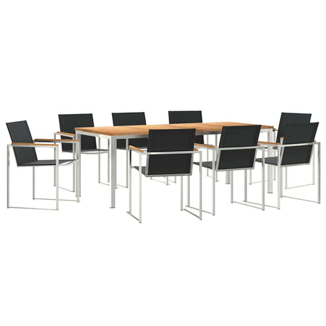 Garden Dining Set 9 pcs Solid Wood Teak