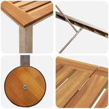 Sun Loungers 2 pcs with Table 3 pcs Brown Solid acacia wood