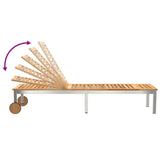 Sun Loungers 2 pcs with Table 3 pcs Brown Solid acacia wood