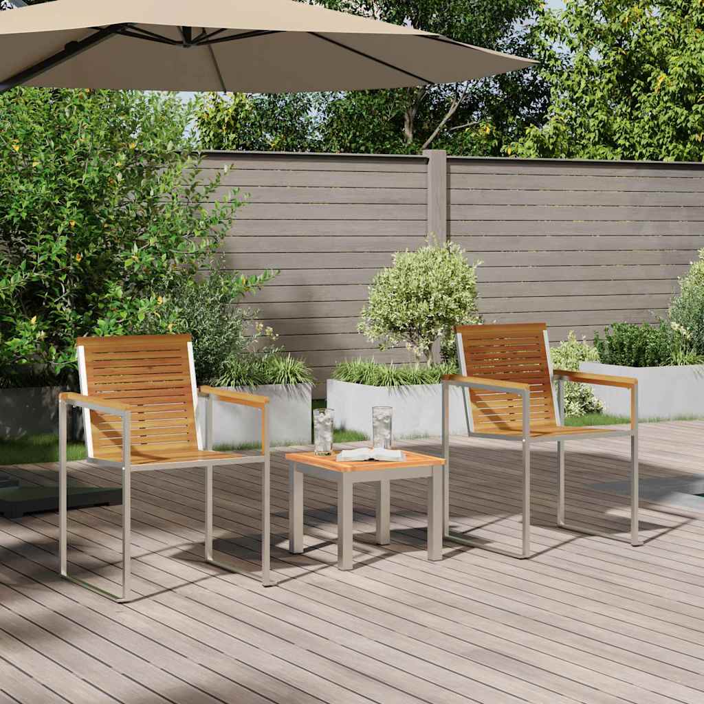 Sun Lounger 3 pcs Brown 200 x 60 x 88cm Solid Acacia wood