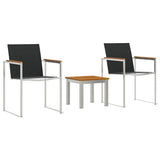 Outdoor Dining Set 3 pcs Brown and Black Solid Acacia wood