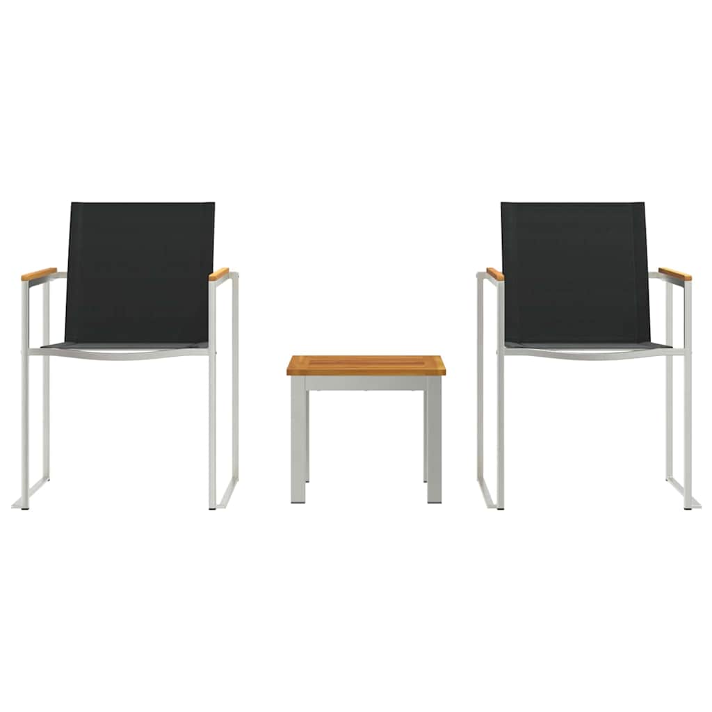 Outdoor Dining Set 3 pcs Brown and Black Solid Acacia wood