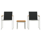 Outdoor Dining Set 3 pcs Brown and Black Solid Acacia wood