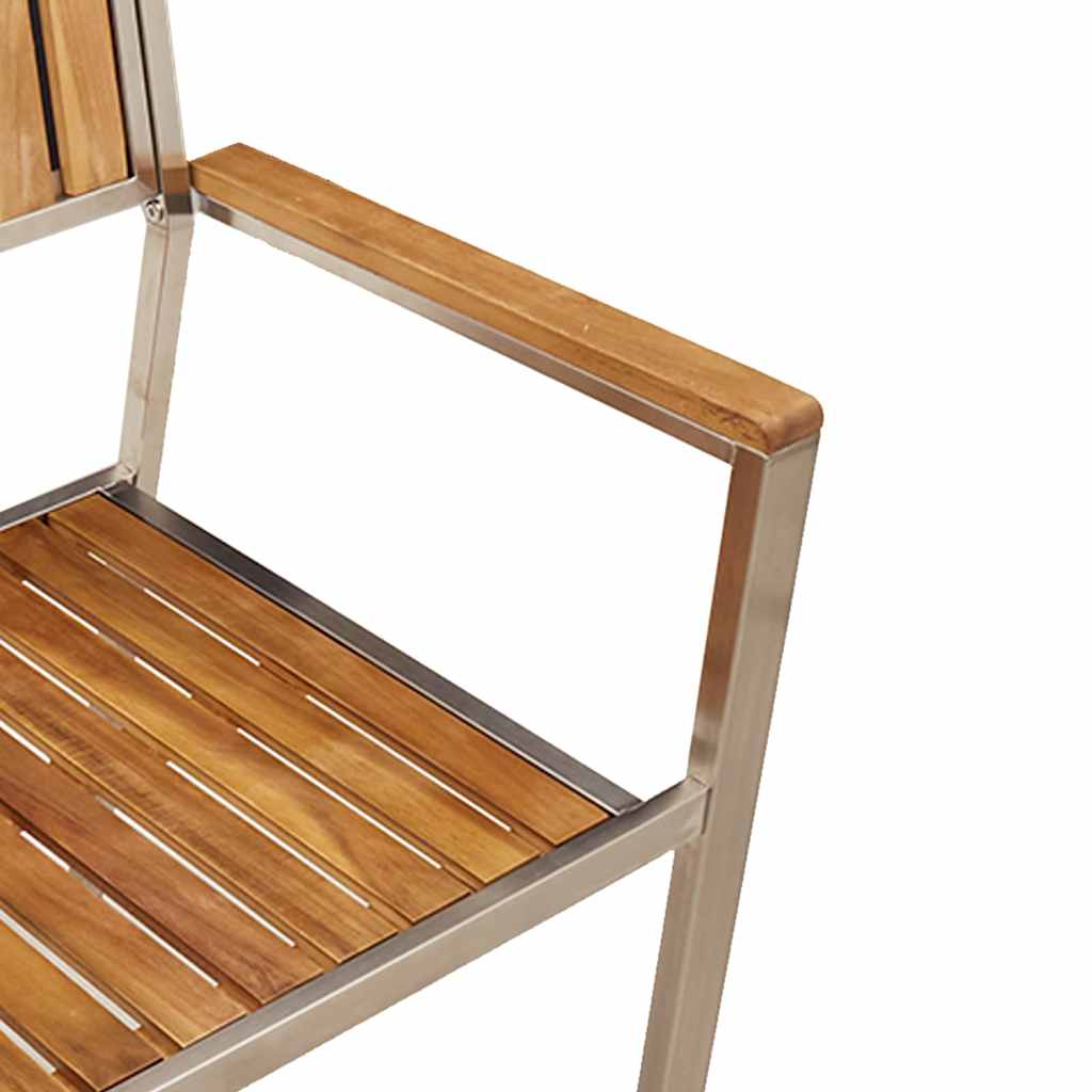 Garden Dining Set with Cushion 3 pcs Brown Solid Acacia wood