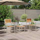 Garden Dining Set with Cushion 3 pcs Brown Solid Acacia wood