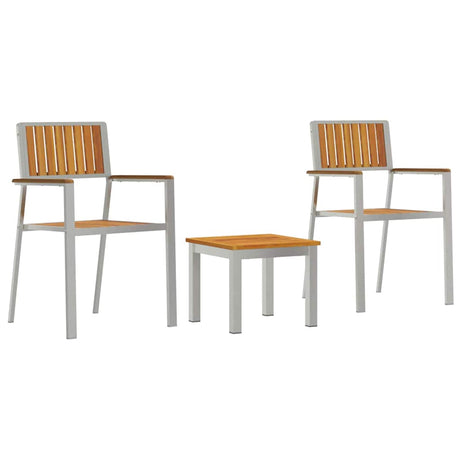 Garden Dining Set with Cushion 3 pcs Brown Solid Acacia wood