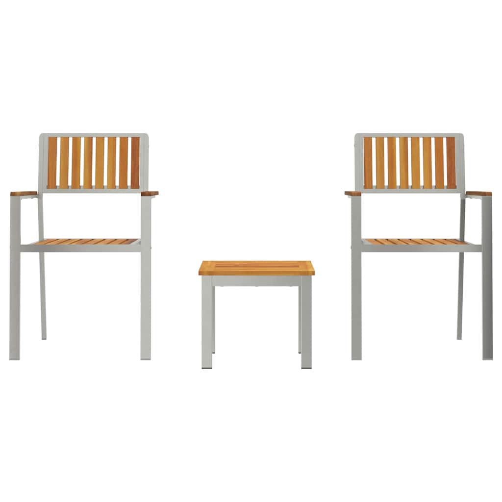 Garden Dining Set with Cushion 3 pcs Brown Solid Acacia wood