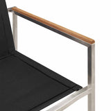 Outdoor Dining Set 3 pcs Brown and Black Solid teak wood