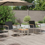 Outdoor Dining Set 3 pcs Brown and Black Solid teak wood