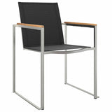 Outdoor Dining Set 3 pcs Brown and Black Solid teak wood