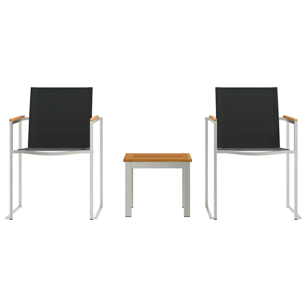 Outdoor Dining Set 3 pcs Brown and Black Solid teak wood