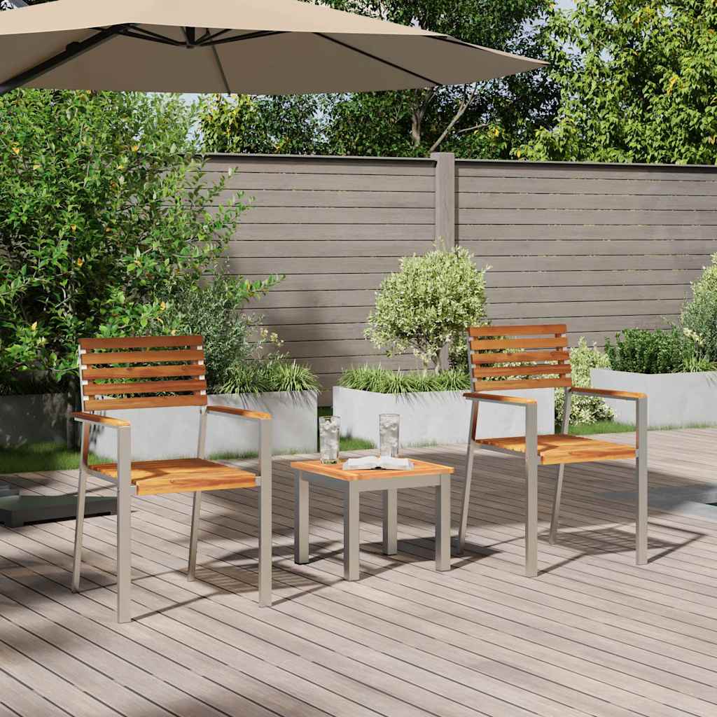 Garden Dining Set 3 pcs Brown Solid Teak wood