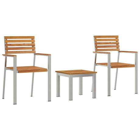 Garden Dining Set 3 pcs Brown Solid Teak wood