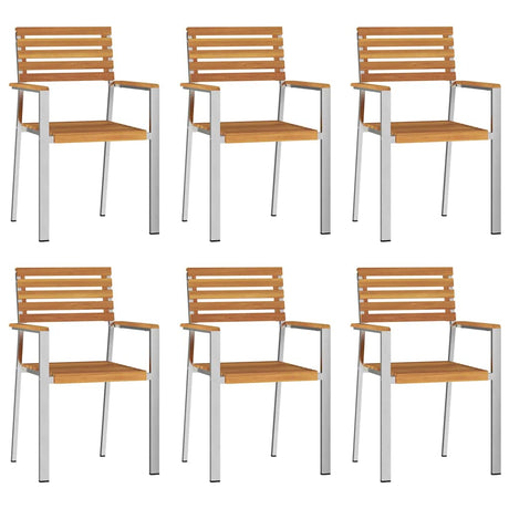 Garden Chair 6 pcs Brown 56 x 54.5 x 87cm Solid Acacia wood