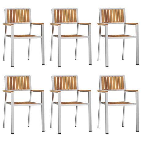 Garden Chair 6 pcs Brown 56 x 54.5 x 87cm Solid Acacia wood