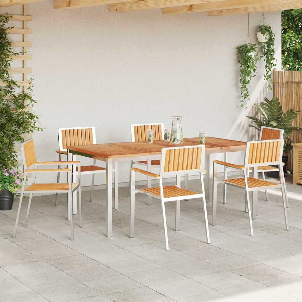 Garden Chair 6 pcs Brown 56 x 54.5 x 87cm Solid Teak wood