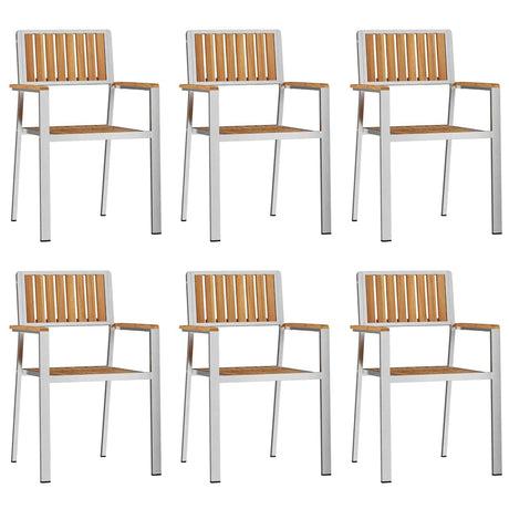 Garden Chair 6 pcs Brown 56 x 54.5 x 87cm Solid Teak wood