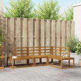 Outdoor Sofa Set 4 Piece Natural Solid Acacia Wood