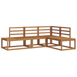 Outdoor Sofa Set 4 Piece Natural Solid Acacia Wood