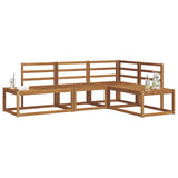 Outdoor Sofa Set 4 Piece Natural Solid Acacia Wood