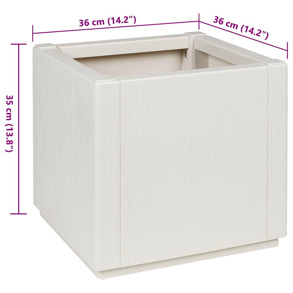 Garden Planter White 36 x 36 x 35 cm Polypropylene