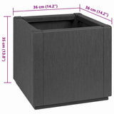 Garden Planter Anthracite 36 x 36 x 35 cm Polypropylene