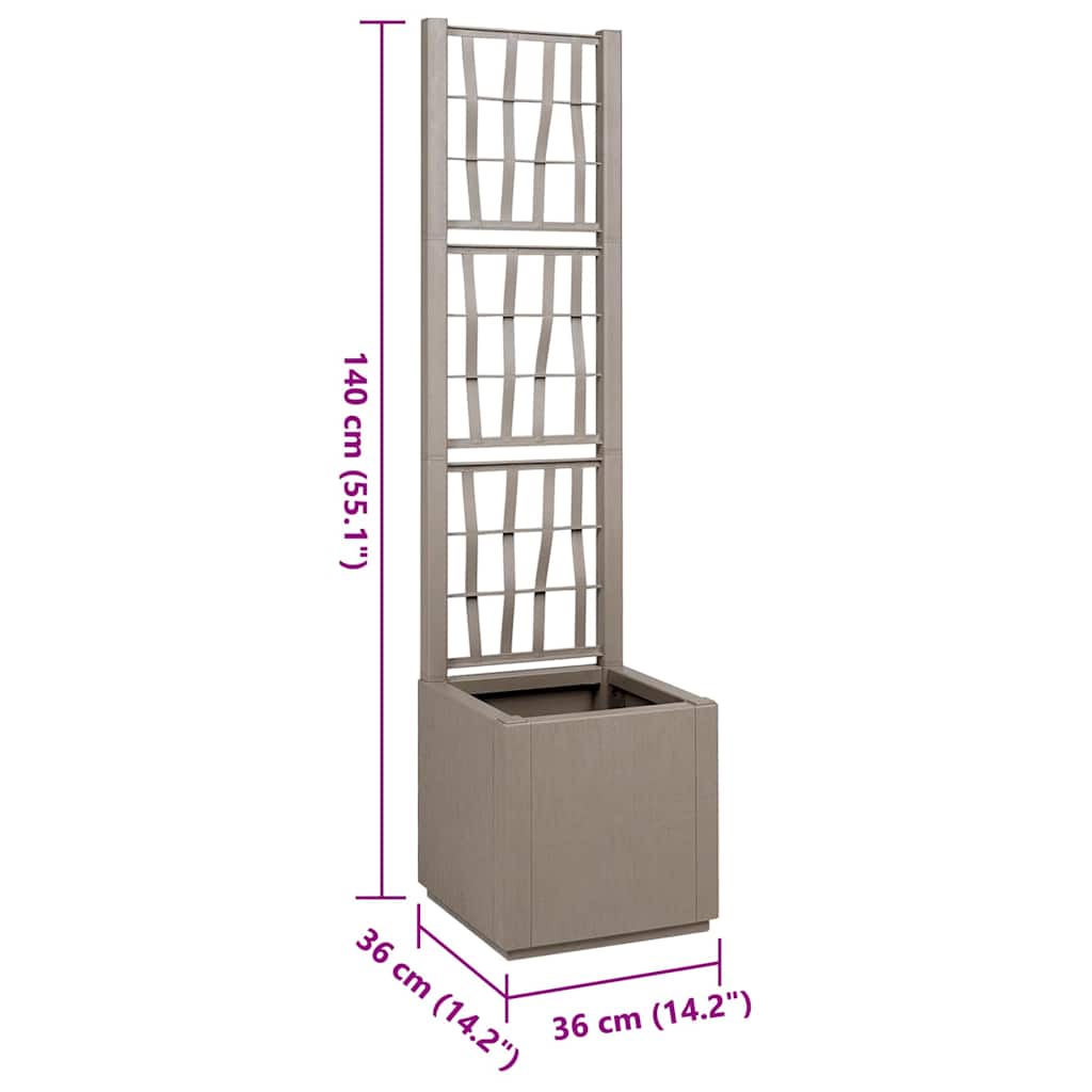 Garden Planter Grey 36 x 36 x 140 cm Polypropylene