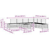 Sofa Sets 7 Piece Natural Solid Acacia Wood