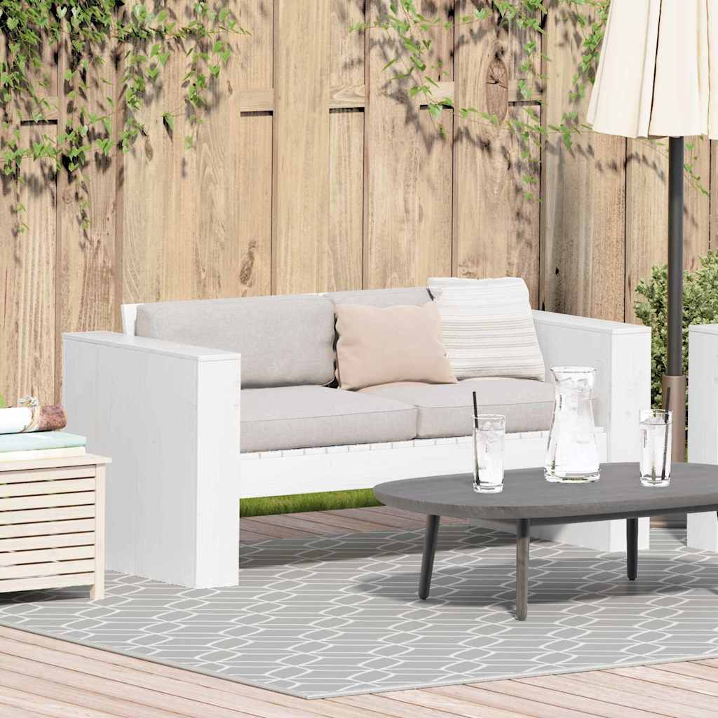 Garden Sofa White 134 x 60 x 62 cm Solid pine wood