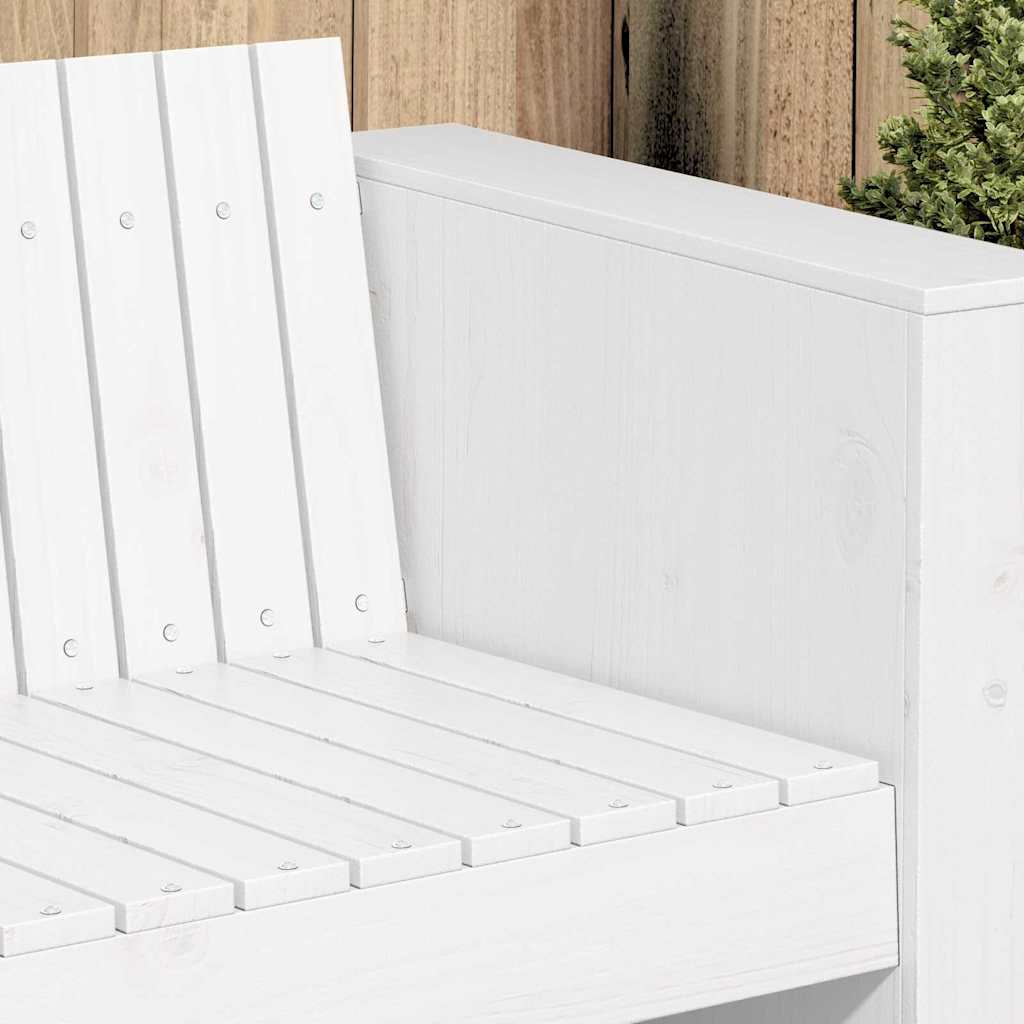 Garden Sofa White 185.5 x 60 x 62 cm Solid pine wood