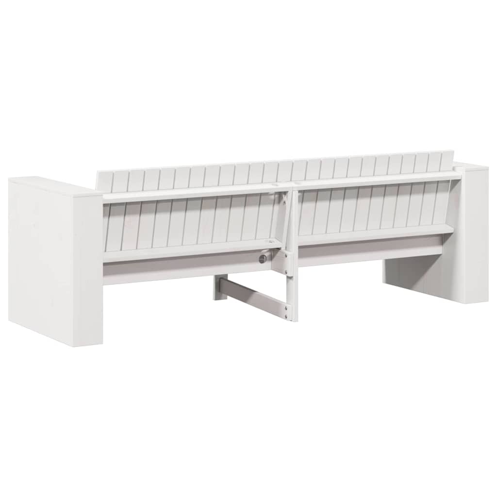 Garden Sofa White 185.5 x 60 x 62 cm Solid pine wood