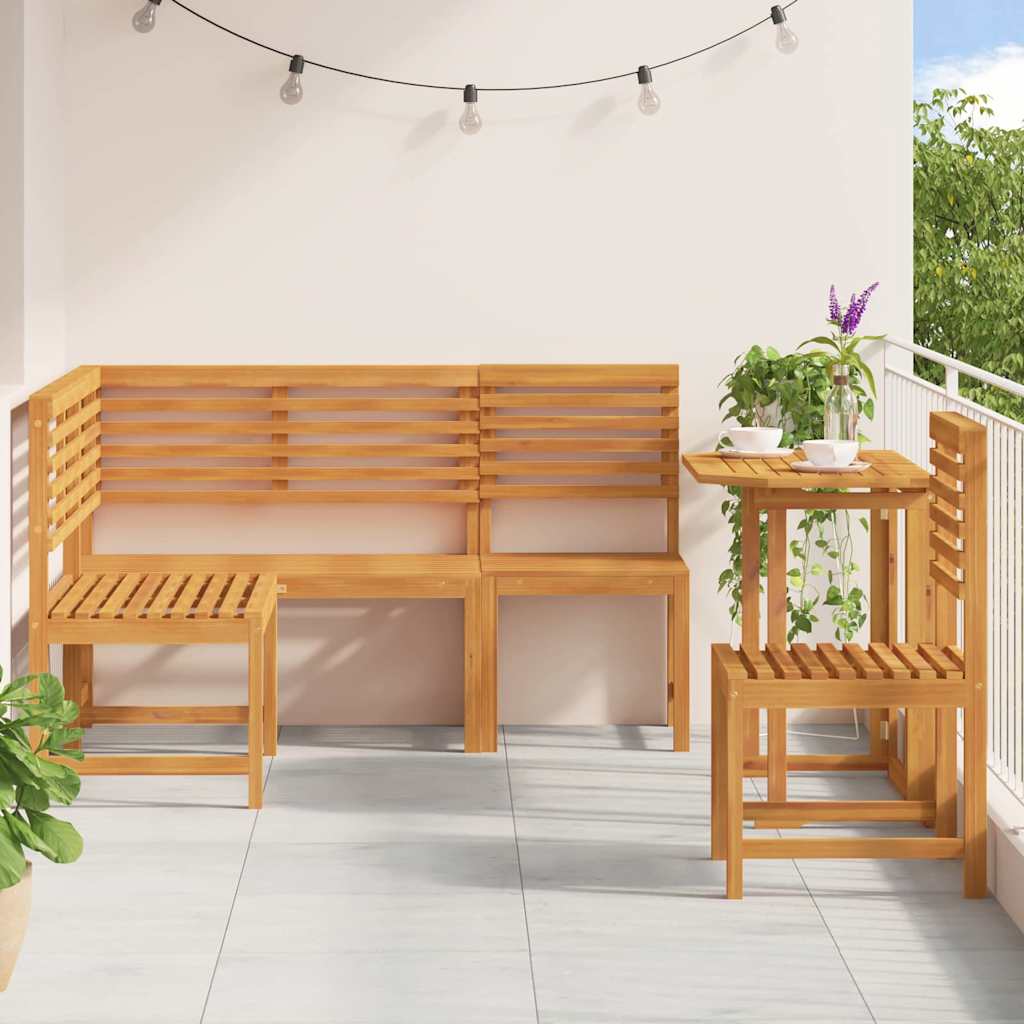 Garden Bench Set 4 pcs Brown Solid acacia wood
