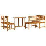 Garden Bench Set 4 pcs Brown Solid acacia wood
