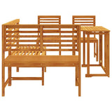 Garden Bench Set 4 pcs Brown Solid acacia wood