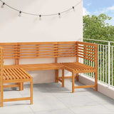 Garden Bench Set 3 pcs Brown Solid acacia wood