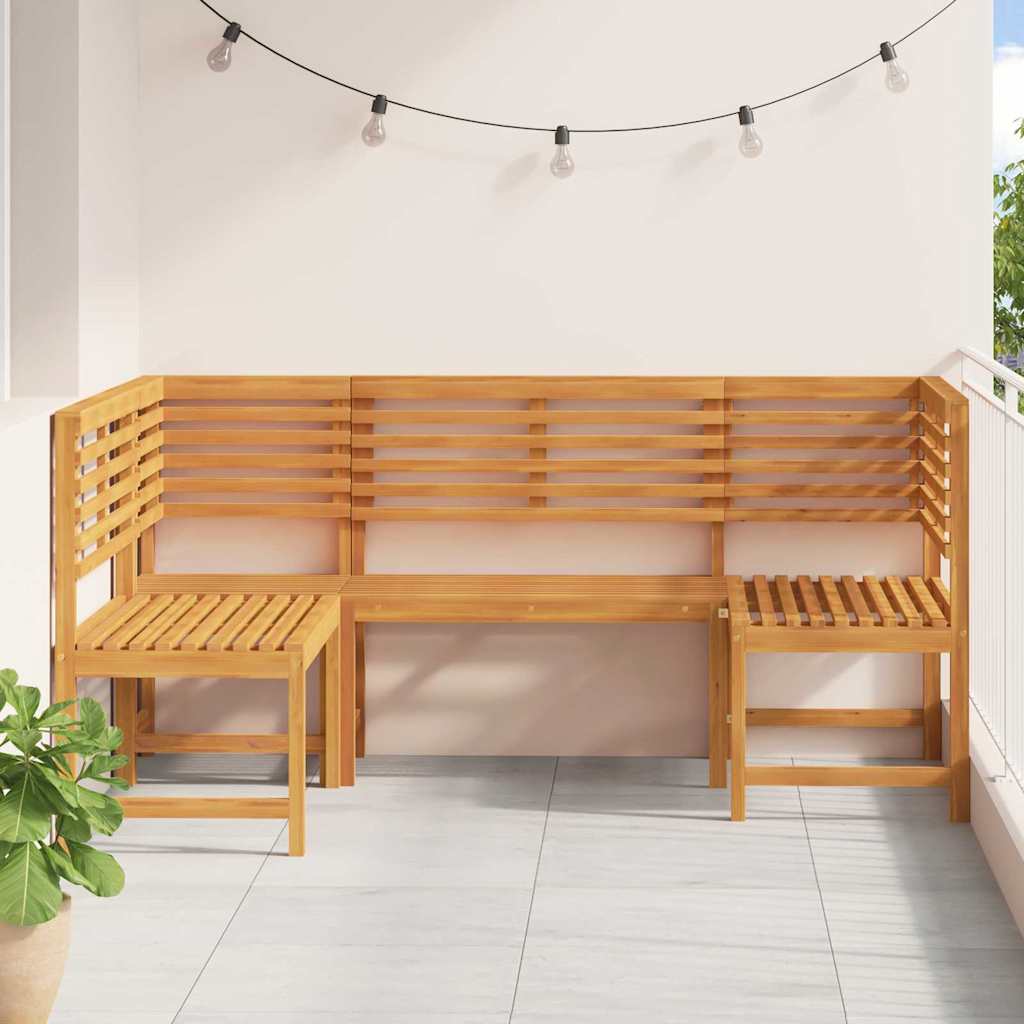 Garden Bench Set 3 pcs Brown Solid acacia wood