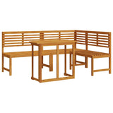 Garden Bench Set 3 pcs Brown Solid acacia wood