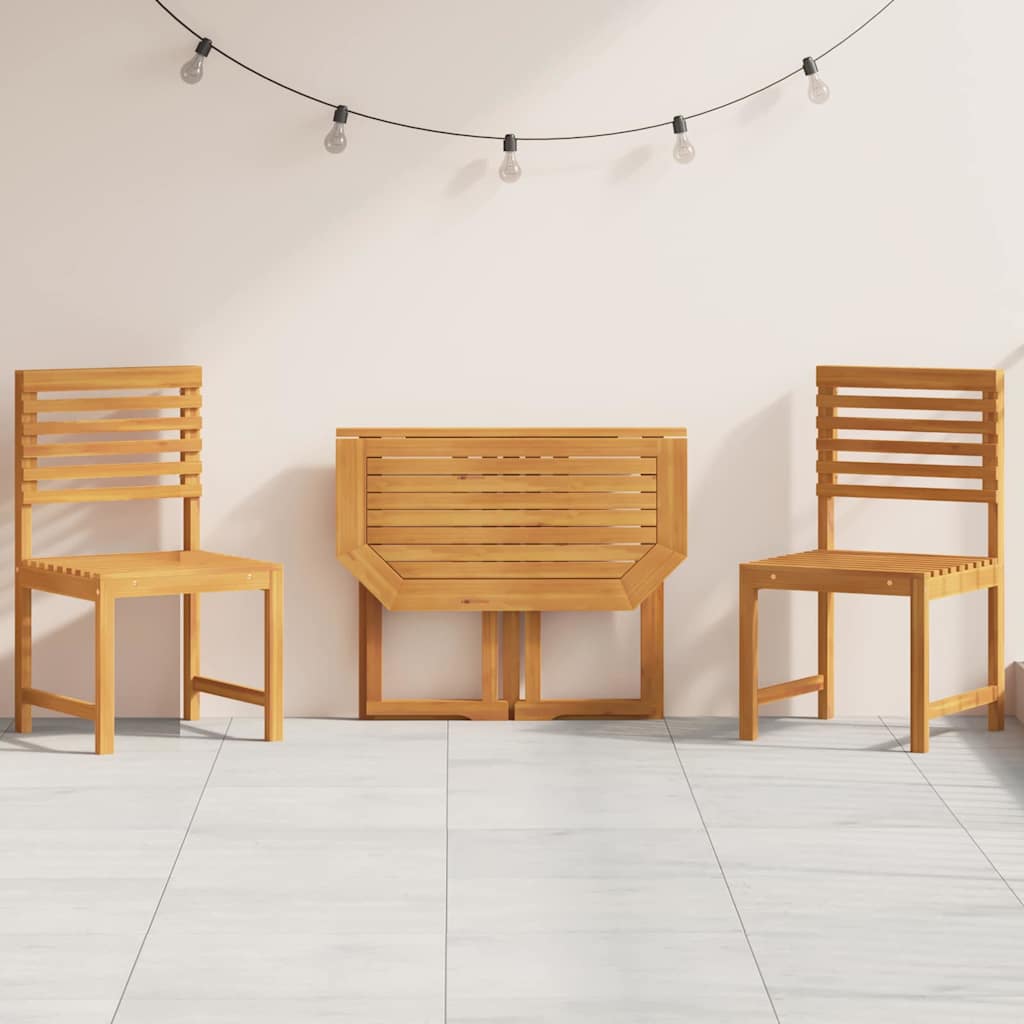 Garden Bistro Set 3 pcs Brown Solid acacia wood