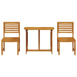 Garden Bistro Set 3 pcs Brown Solid acacia wood