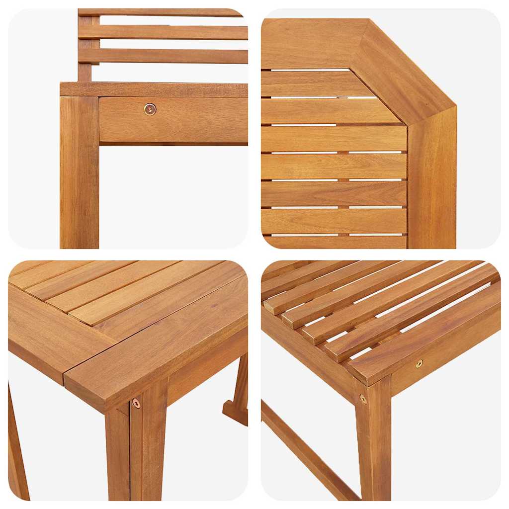 Garden Bistro Set 5 pcs Brown Solid acacia wood