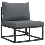Outdoor Furniture with Cushion with Pillow Black Aluminium