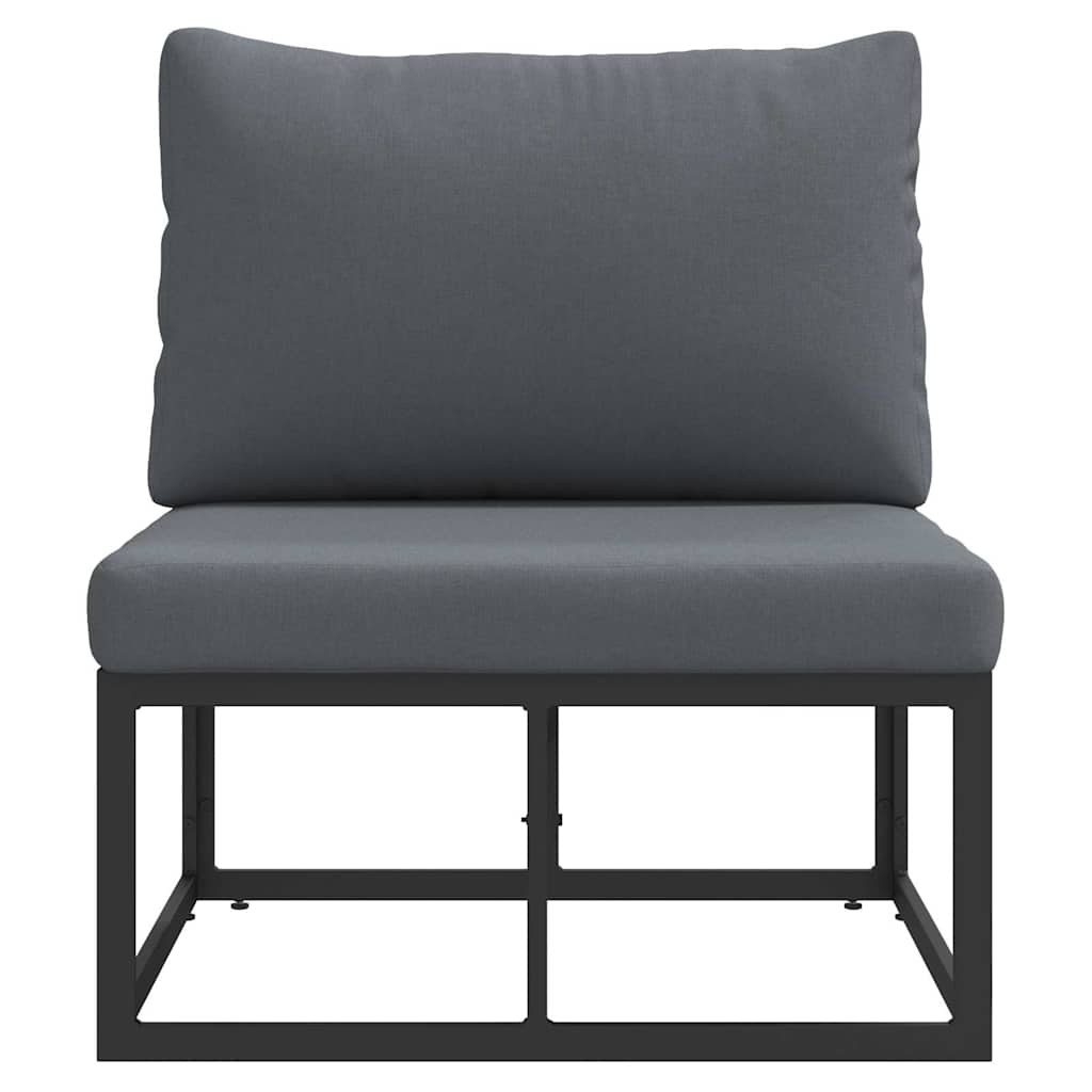 Outdoor Furniture with Cushion with Pillow Black Aluminium