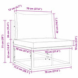 Outdoor Furniture with Cushion with Pillow Black Aluminium