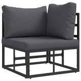 Outdoor Furniture with Cushion with Pillow Black Aluminium