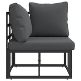 Outdoor Furniture with Cushion with Pillow Black Aluminium